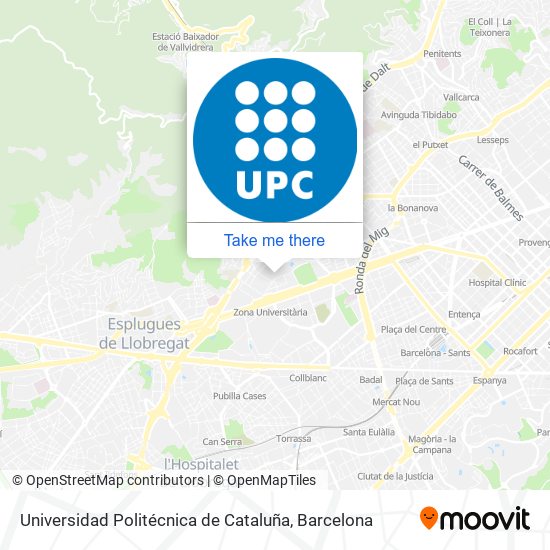 mapa Universidad Politécnica de Cataluña