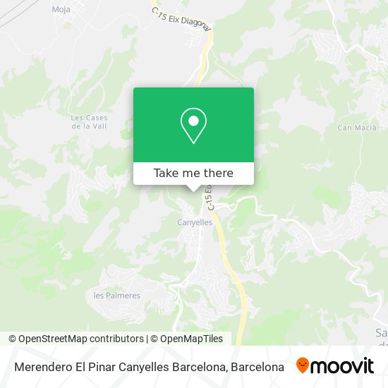 Merendero El Pinar Canyelles Barcelona map