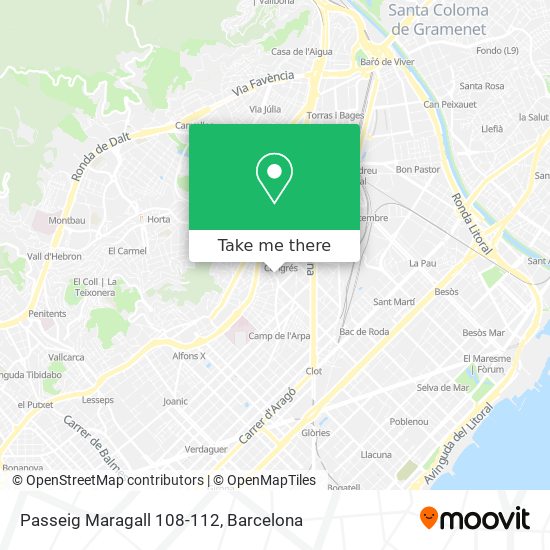 mapa Passeig Maragall 108-112