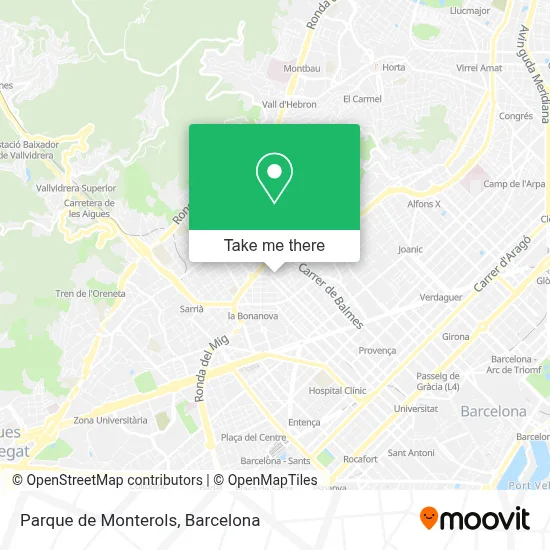 Parque de Monterols map
