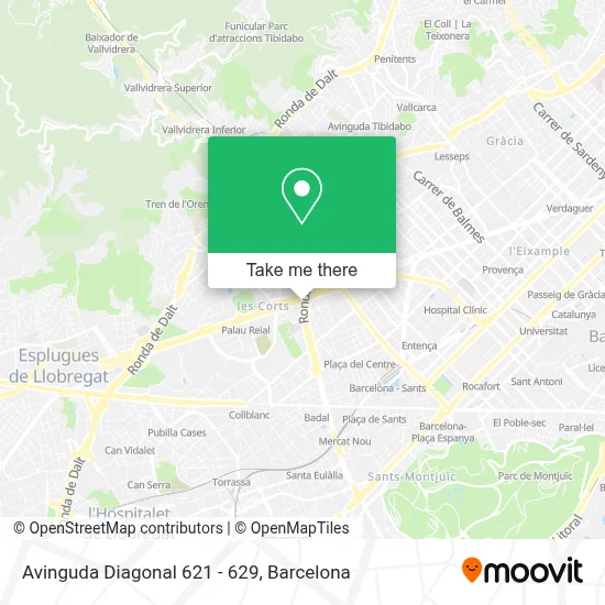 Avinguda Diagonal 621 - 629 map