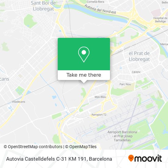 Autovia Castelldefels C-31 KM 191 map