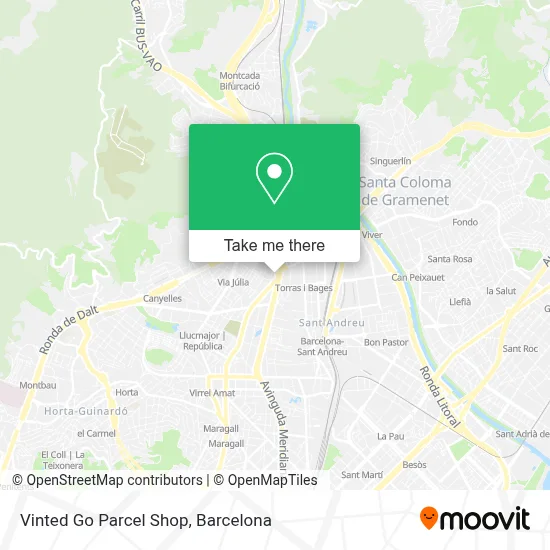 Vinted Go Parcel Shop map