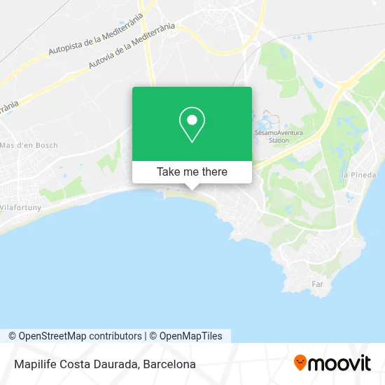 Mapilife Costa Daurada map