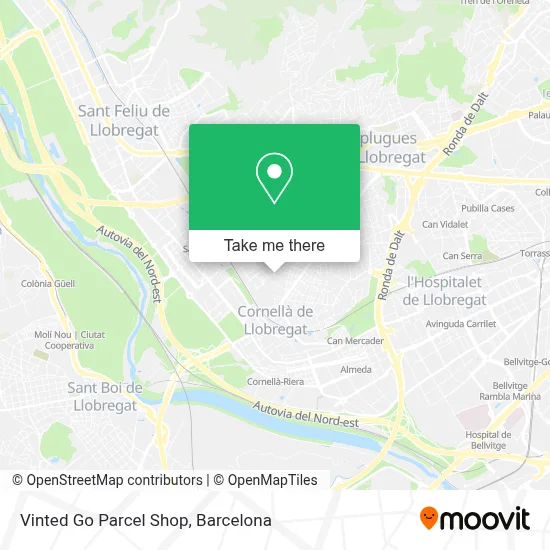 Vinted Go Parcel Shop map