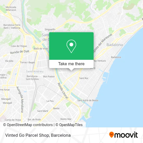 Vinted Go Parcel Shop map