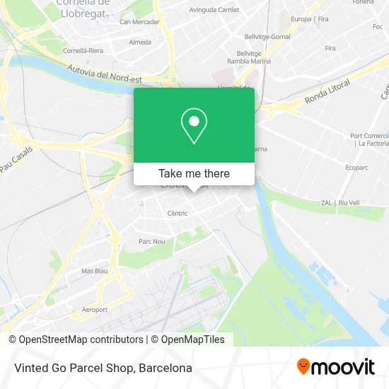 Vinted Go Parcel Shop map