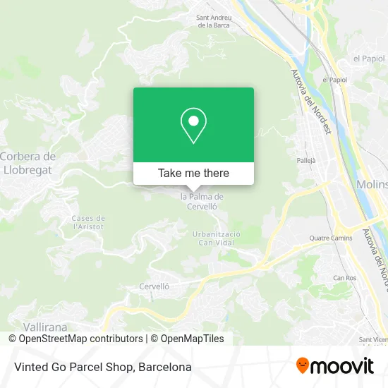 Vinted Go Parcel Shop map