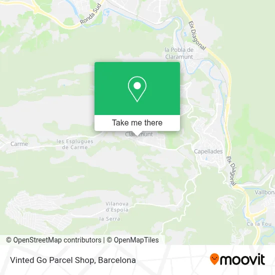 Vinted Go Parcel Shop map