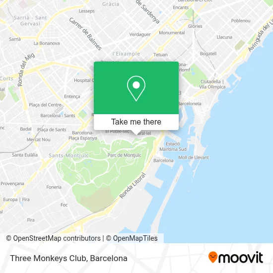 Three Monkeys Club map