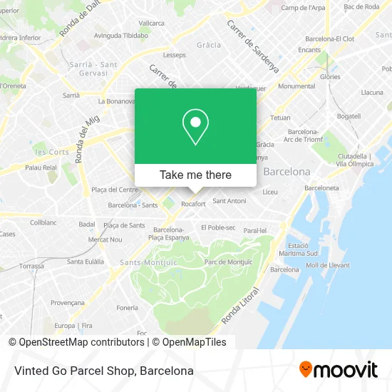 Vinted Go Parcel Shop map