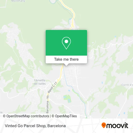Vinted Go Parcel Shop map