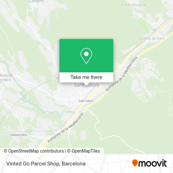 Vinted Go Parcel Shop map