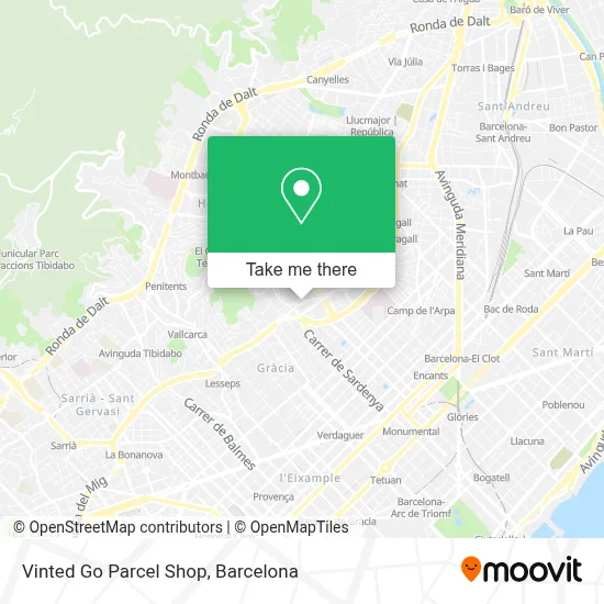 Vinted Go Parcel Shop map