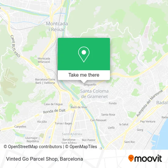 Vinted Go Parcel Shop map