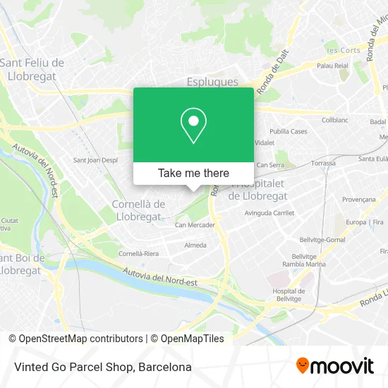 Vinted Go Parcel Shop map