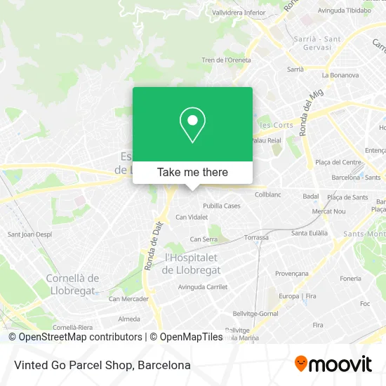 Vinted Go Parcel Shop map
