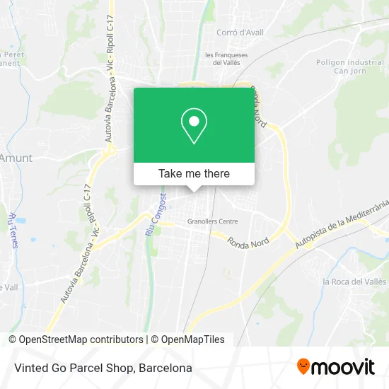 Vinted Go Parcel Shop map