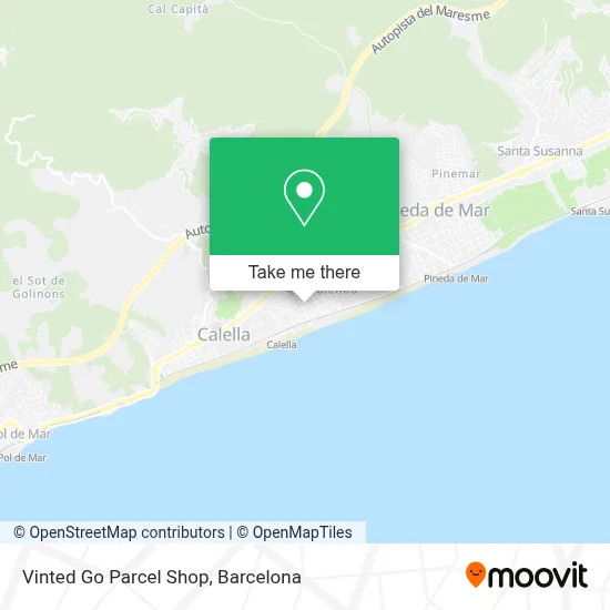 Vinted Go Parcel Shop map