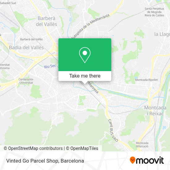 Vinted Go Parcel Shop map