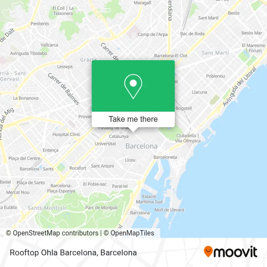 Rooftop Ohla Barcelona map