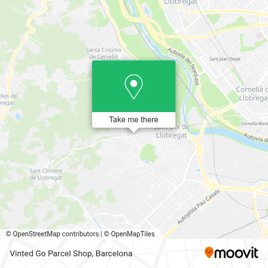Vinted Go Parcel Shop map