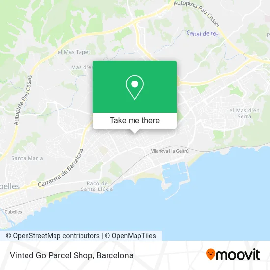 Vinted Go Parcel Shop map