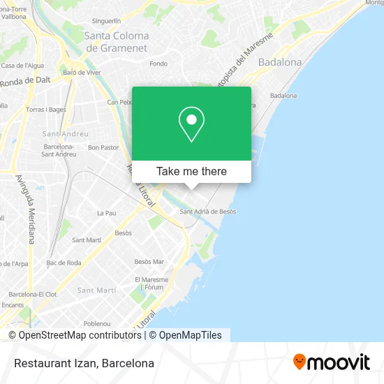 Restaurant Izan map