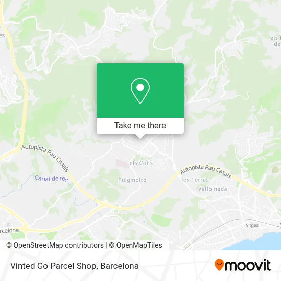 Vinted Go Parcel Shop map
