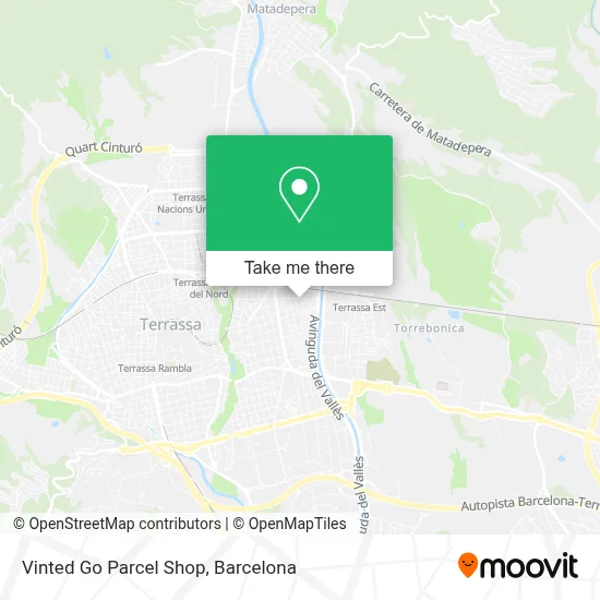 Vinted Go Parcel Shop map