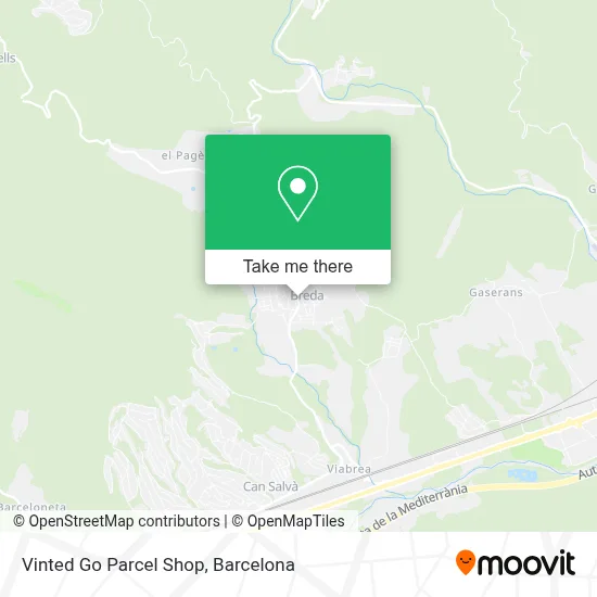 Vinted Go Parcel Shop map