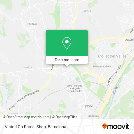Vinted Go Parcel Shop map