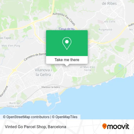 Vinted Go Parcel Shop map