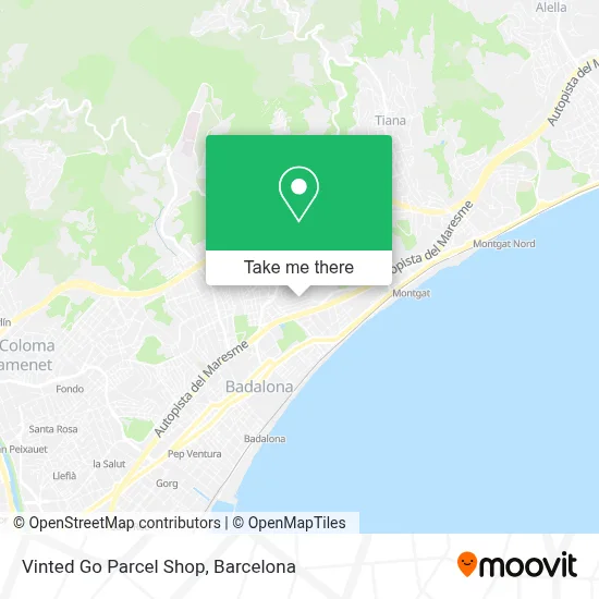 Vinted Go Parcel Shop map