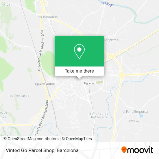 Vinted Go Parcel Shop map