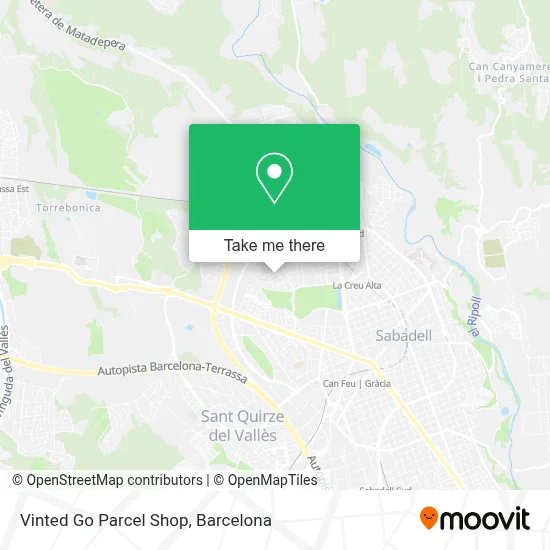 Vinted Go Parcel Shop map