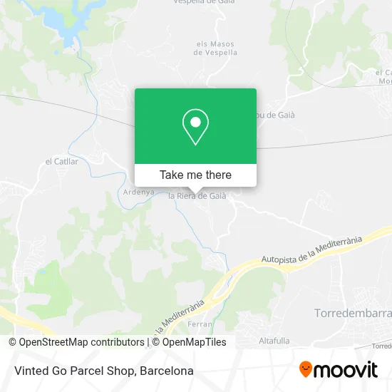 Vinted Go Parcel Shop map