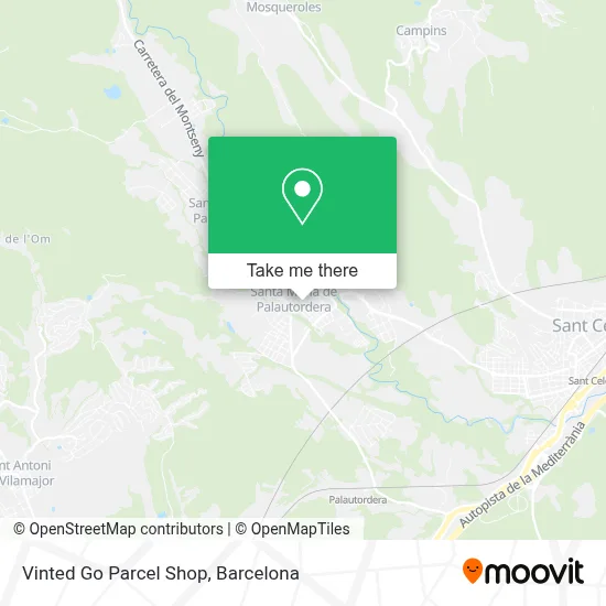 Vinted Go Parcel Shop map