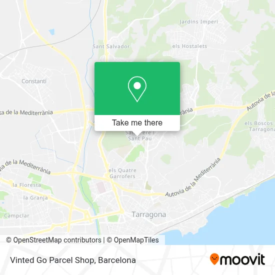 Vinted Go Parcel Shop map