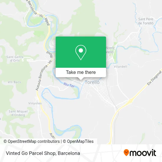 Vinted Go Parcel Shop map