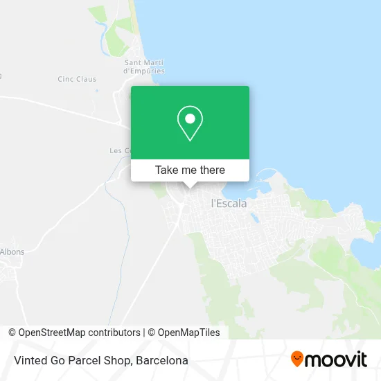 Vinted Go Parcel Shop map