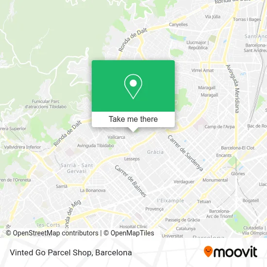 Vinted Go Parcel Shop map