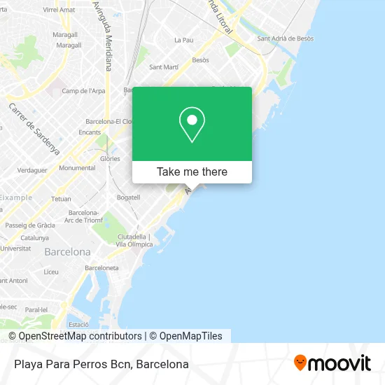 Playa Para Perros Bcn map