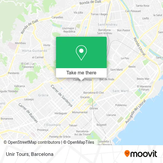 Unir Tours map