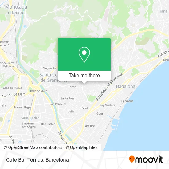 Cafe Bar Tomas map