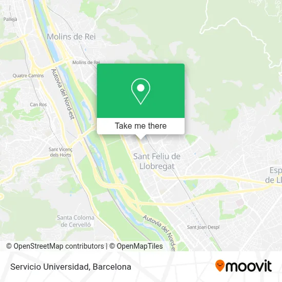 Servicio Universidad map