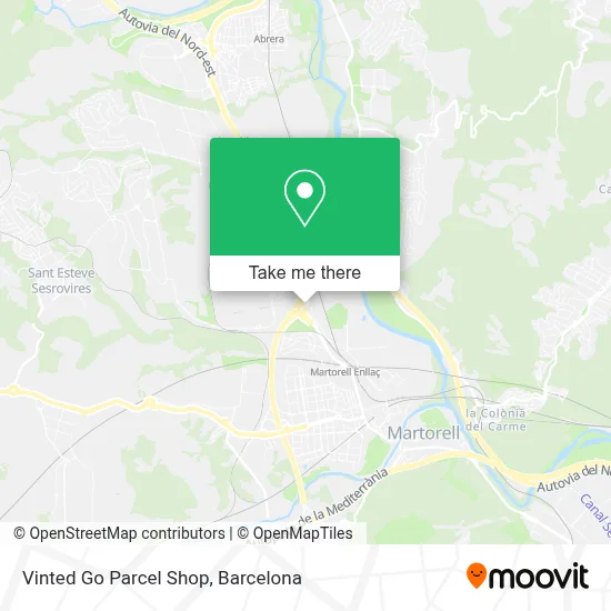 Vinted Go Parcel Shop map