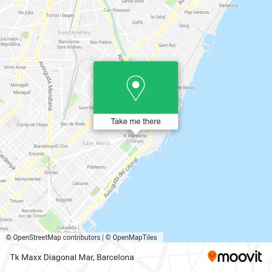 Tk Maxx Diagonal Mar map