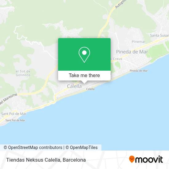 Tiendas Neksus Calella map