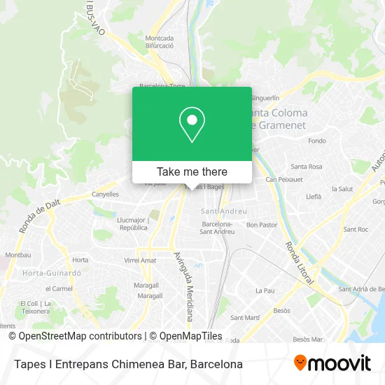 Tapes I Entrepans Chimenea Bar map